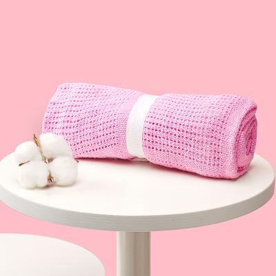 China Portable Cozy Baby Knitted Blankets Easy Quick Knit Baby Blanket Wholesale Cotton Knitted Baby Blanket for sale