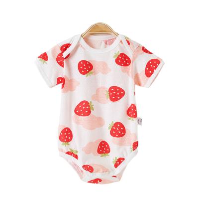 China Organic Cotton Baby Rompers Print Baby Boy Summer Cute Newborn Romper Organic Cotton Baby Romper for sale