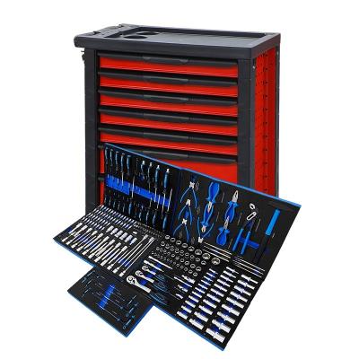 China 7 Drawer 770mm Multifunctional Tool Cabinet Handle Flexible Tool Kit For Home Workshop 225pcs Tools for sale