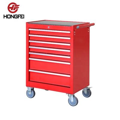 China Powder Coating And Silk Printing Internal Locking Tubal Side Handle Mechanics Tool Box Cheap Red Trolley for sale