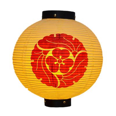 China Custom Printing Japan Round Japanese Style Cylinder Paper Lantern for Japanese Restaurant Decoration for sale