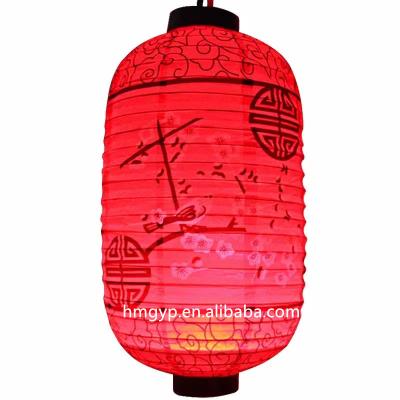 China Cheap Japan Cylinder Shape Chinese Red Nylon Lantern For Decoration for sale