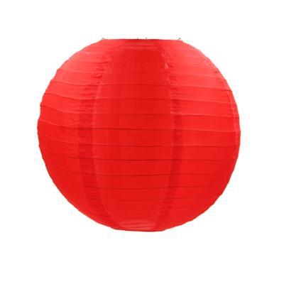 China Europe 12inch (30cm) Red Round Nylon Lantern Waterproof Wedding Lantern For Party for sale