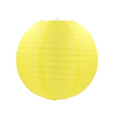 China Europe popular 12inch (30cm) yellow round nylon lantern waterproof lantern for wedding party decoration for sale