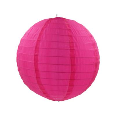 China Europe 12inch (30cm) Fuchsia Round Nylon Lantern Waterproof Wedding Lantern Party Supply for sale