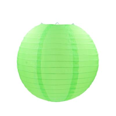 China Europe 12inch (30cm) Green Round Nylon Lantern Romantic Silk Wedding Lantern For Party Decoration for sale