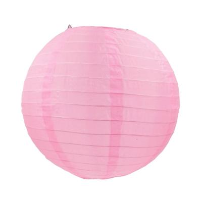 China Europe 12 Inch (30cm) Pale Pink Round Nylon Lantern Wedding Silk Lantern Baby Shower Favor for sale