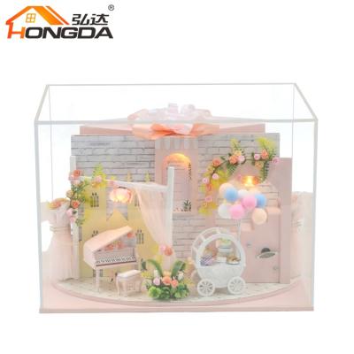 China With light 2021 new design romantic diy dollhouse mini dollhouse attractive diy mini dollhouse miniature dollhouse kit for sale