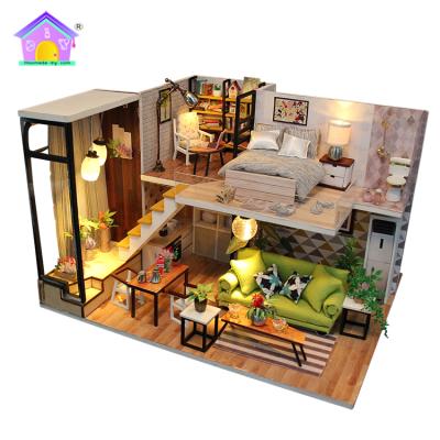 China DIY Handmade DIY with Unusual Light and Furniture Dollhouse Home Decor for sale