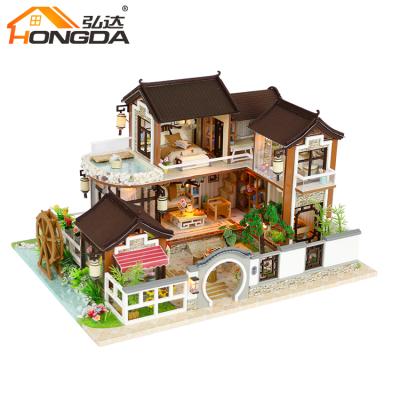 China DIY Mini Toy Wooden Miniature House Dollhouse DIY Toy For Children for sale