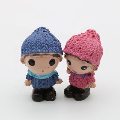 China Lovely Cute China Figurine Boy and Girl Set Dollhouse Doll for sale