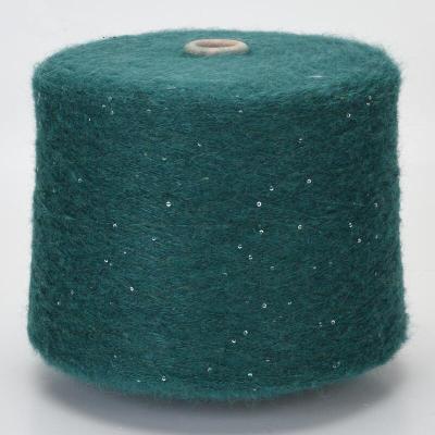 China Factory direct sale anti-static multi colored fancy acrylic polyester blended merino wool spangle yarn for sale