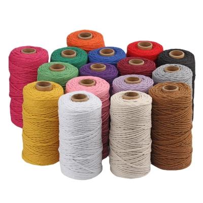 China 5mm Cotton Yarn Sewing Thread 100m/roll Waterproof Twisted Macrame Rope Craftsman Twine DIY Wedding Decor Supplies for sale