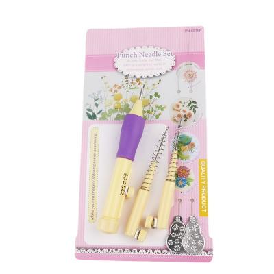 China Plastic Needle 12cm Cross Stitch Punch Pen Plastic Embroidery Diy Craft Needle Punch Needle Pen Set Diy Craft Cross Embroidery for sale