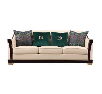 China Brand Style Design Convertible Indian Gold Wooden Frame Leg Leather Sofa for sale