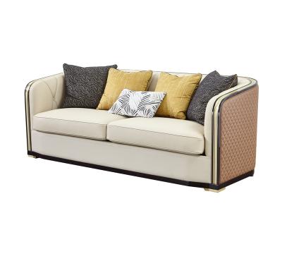 China Brand Design Modern Luxury Curved Gold Trim Arm Sofa Convertible for sale