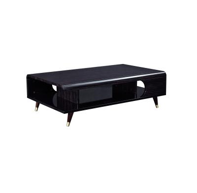 China (Size)High Glossy Black Luxury Adjustable Solid Wood Coffee Table for sale