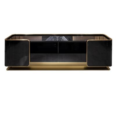 China High Glossy Black Elegant Minimalist Wooden TV Stand for sale