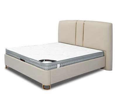 China Gold extendable modern simple trim bedroom furniture brand elegant leather bed for sale