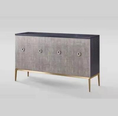 China Minimalist Stainless Steel Gold Leg Console Table Cabinet for sale