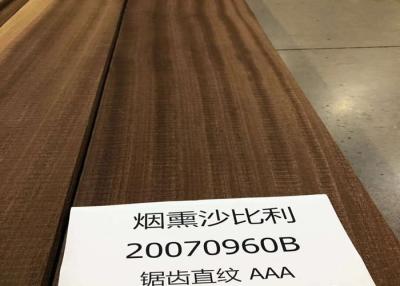 China La chapa natural ahumada de madera de 3D Sapele cubre el corte cuarto para la decoración del hotel en venta