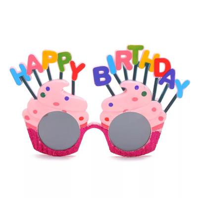 China Fashion Sunglasses Happy Birthday Funny Style New Cheap Colored Party Sunglasses for sale