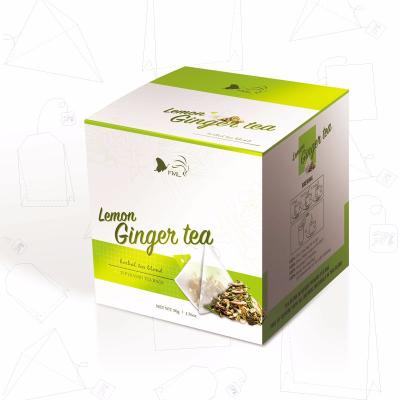 China Natural lemon tea in Ginger Tea bags in the pyramid tea bag as a great morning tea for sale