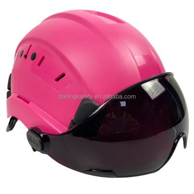 China Retail Darlingwell Working/Construction/Rescue/Climbing/Sports High Waist Hard Hat With Visor Safety Helmet ANSI Z89.1 Standard Lightweight Climbing Hard Hat for sale