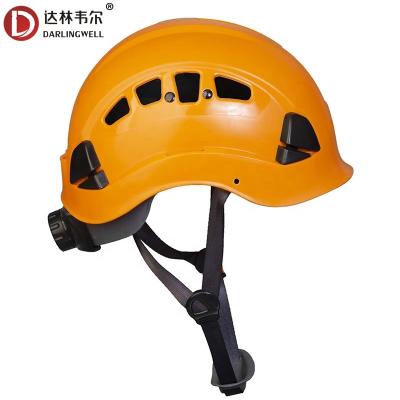 China Darlingwell ABS Height Running/Construction/Rescue/Work-At-Height Climbing/Sports and Rescue Slotted Vented Helmet with 6-Point Ratchet Suspension Hard Hat for sale