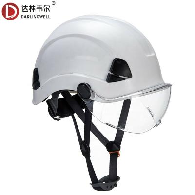 China Darlingwell Safety Comfortable Safety Hard Hat Running/Construction/Rescue/Climbing/Sports Size Adjustable Hard Hat ABS With PC White Retractable Sun Visor for sale