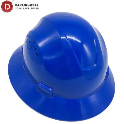 China Operation/Aerial Construction/Industrial Work Helmet Darlingwell Full Brim Construction Hard Hat ANSI Standard Engineering Hard Hat Wholesale Hard Hat for sale