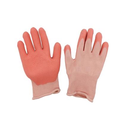 China Darlingwell Fashion Kids Protective Gloves Shell Heavy Duty Construction/Industrial/DIY Safe Nylon Squishy Rubber Coated Gardening Gloves Safety Gardening Gloves Kids Gloves for sale