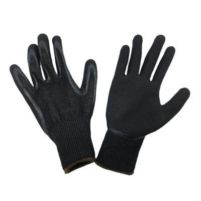 China Factory / Glass Construction / Industrial / Industry / Oil & Gas Resistant Custom Cut Resistance Gloves Sandy Nitrile Coated Gloves Safety Level 5 Construction Safety Gloves for sale