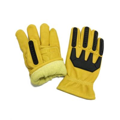 China Firefighter/Rescue /Industrial/daily Working American Safety Leather Gloves Heat Resistant Tactical Gloves Police Rescue Safety Gloves CE 388 for sale