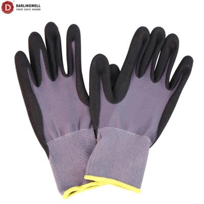 China CONSTRUCTION / Hot Selling Darlingwell Microfine Foam Nitrile Gas Oil And Dots Coated Safety Gloves Oil Resistant Gloves Industrial Work Gloves EN388 China for sale