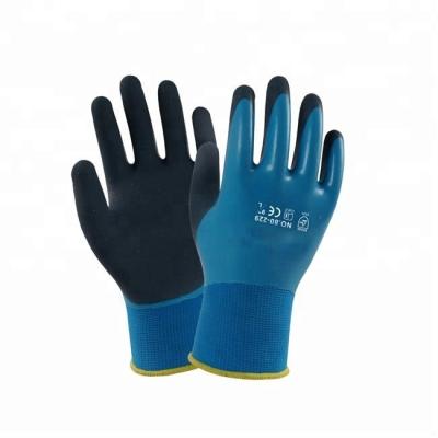 China Hot Selling Firm Grip Manufacturer Cleaning Nitrile Coated Safety Gloves Working Construction Safety Gloves for sale