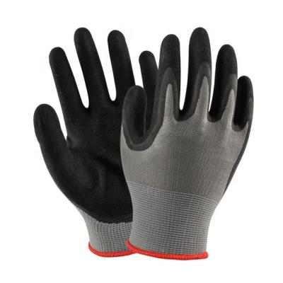 China Construciton / industrial /oil and gas cheap price nitrile coated firm grip working gloves construction safety gloves oil resistant safety gloves for sale