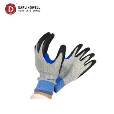 China Wholesale industrial /oil and gas work gloves en388 4543 cutting gloves glass resistant gloves en388 4543 construction/industrial sandy nitrile coating safety anti cut gloves for sale