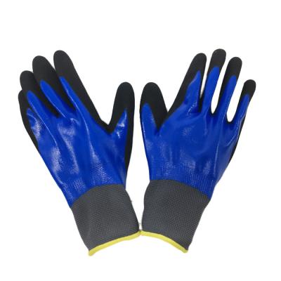 China High Quality Nitrile Oil and Gas Industry Darlingwell Safety Oil Resistant Double Liner Gloves Nitrile Construction/Industrial Liner/Resistant Waterproof Working Gloves for sale