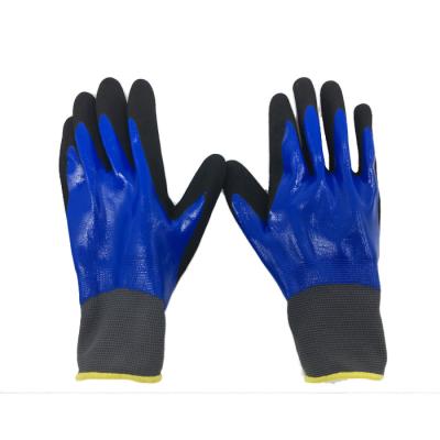 China Construction / Industrial / Industry Darlingwell Heavy Duty Occupational Safety Gloves / Oil And Gas Industry Oil Resistant Gloves Nitrile Coated Safety Working Safety Gloves for sale