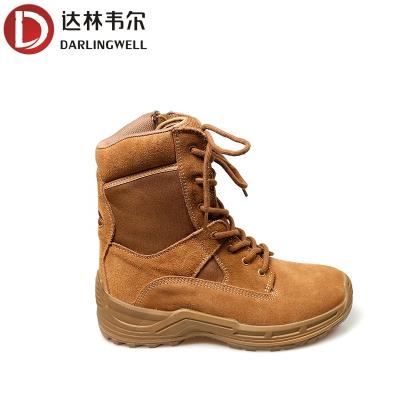 China DARLINGWELL Steel Toe Construction Leather Zipper Work Safety Shoes Steel Toe Anti Slip Industrial Lightweight Safety Shoes for sale