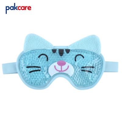 China Free Sample Anti-puffiness Free Sample Gel Eye Mask Ice Pack Cat Shape Gel Pearl Gray Animal Eye Mask for sale