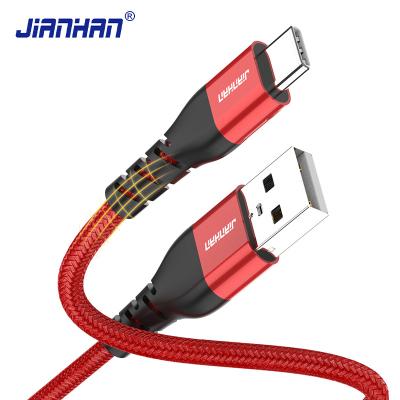 China Jianghan Silicone 3A Fast Charging Type C USB Data Charging Cable For Android for sale