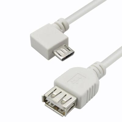 China COMPUTER short 90 degree micro usb otg cable 5PIN B male to female USB 2.0 A OTG cable for sale