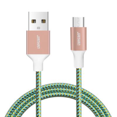 China Camera USB2.0 To Micro Cable Nylon Braided 2A Fast Charging Micro USB Cable For Smart Phone for sale