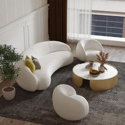 China White Modern Teddy Sofa Living Room Nut Round Circle Curved Sofa Couch Sofas for sale