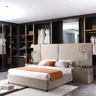 China Latest Customized Luxury Headboard Hotel Bedroom Furniture Set Modern Luxury Italian Large Beds Home Master Bedroom Furniture for sale