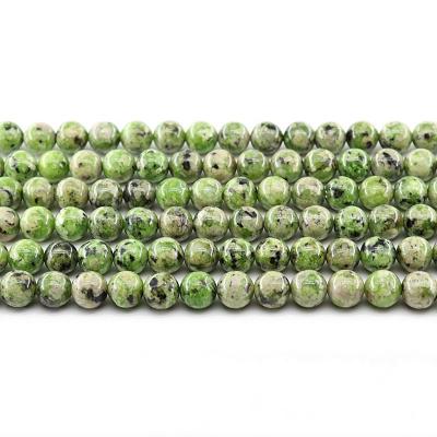 China For Jewelry Making Wholesale 4/6/8/10mm Light Green Granite Bead Bracelet Round Loose Gemstone Set Natural Stone Beads For Jewelry Making Sets for sale