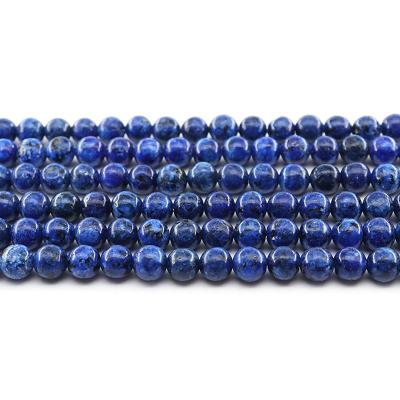 China For Jewelry Making Wholesale 4/6/8/10mm Lazuli Blue Granite Bead Bracelet Round Loose Gemstone Set Natural Stone Beads For Jewelry Making Sets for sale