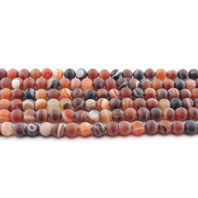 China For Jewelry Making Wholesale 4/6/8/10mm Dreamy Striped Agate Frosted Loose Gemstone Set Natural Stone Beads For Jewelry Making Sets for sale